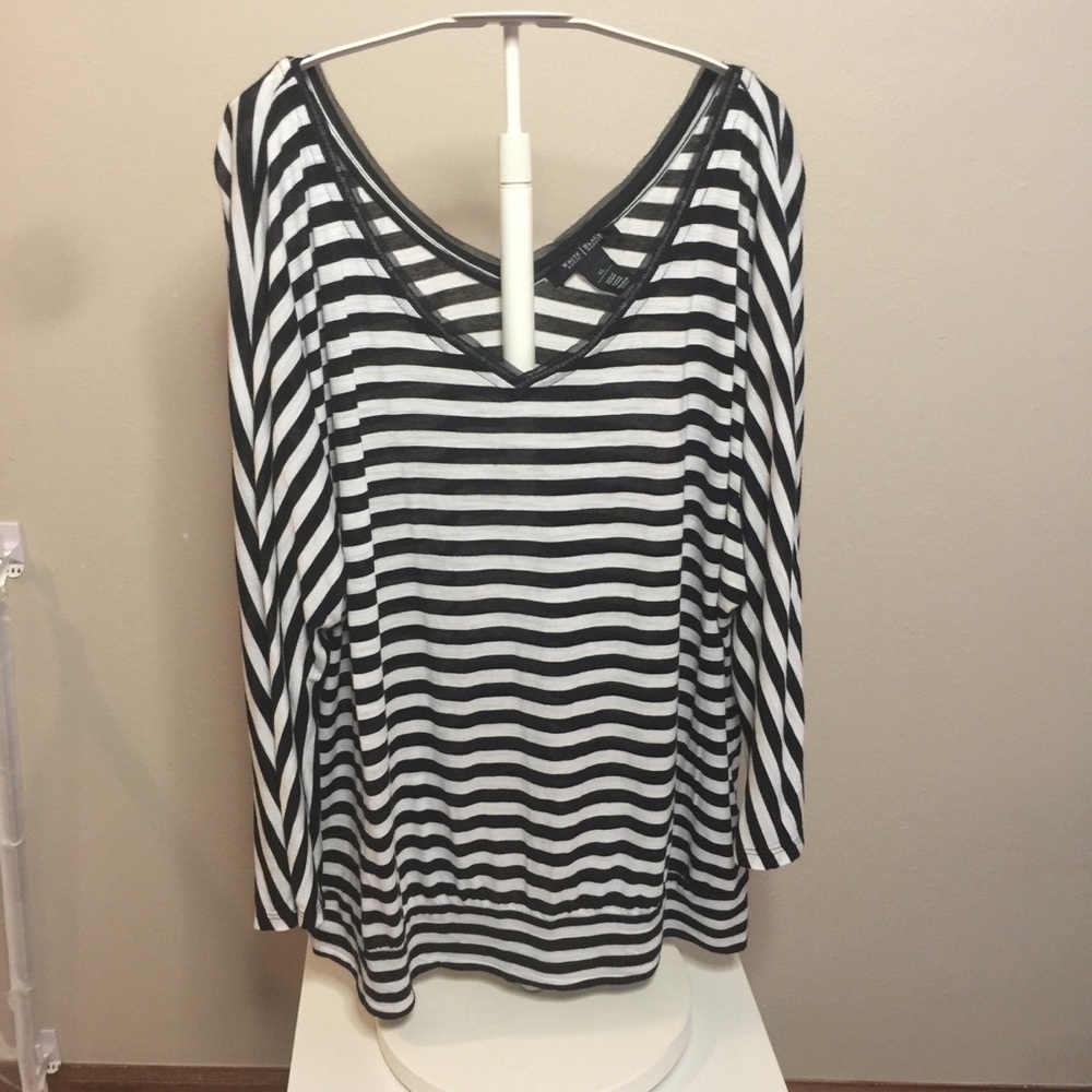 WHBM Sequin V-Neck Top